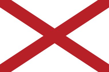 Alabama eyaletinin bayrağı. Amerika Birleşik Devletleri