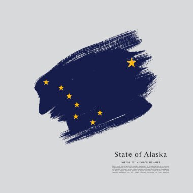 Alaska eyaletinin bayrağı. Amerika Birleşik Devletleri