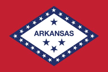 Arkansas eyaletinin bayrağı. Amerika Birleşik Devletleri