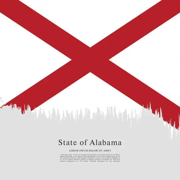 Bandiera Dello Stato Dell Alabama Gli Stati Uniti America Illustrazione Stock