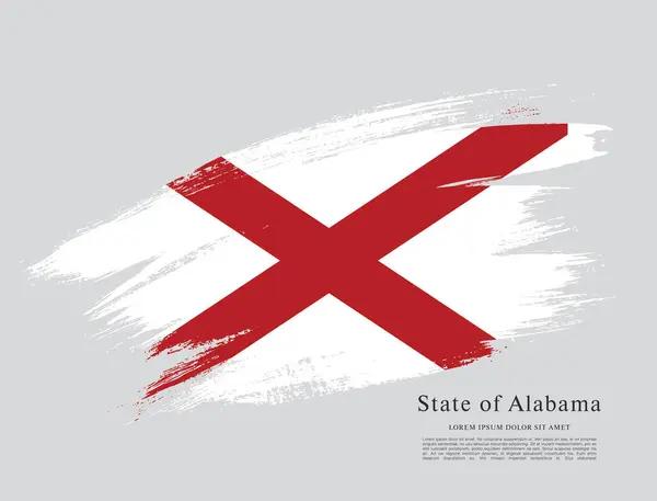 Bendera Negara Bagian Alabama Amerika Serikat Stok Ilustrasi 