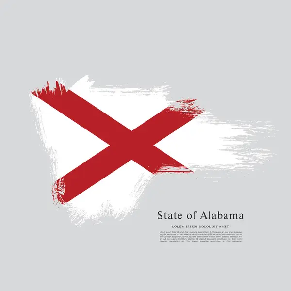 Bendera Negara Bagian Alabama Amerika Serikat Stok Ilustrasi Bebas Royalti