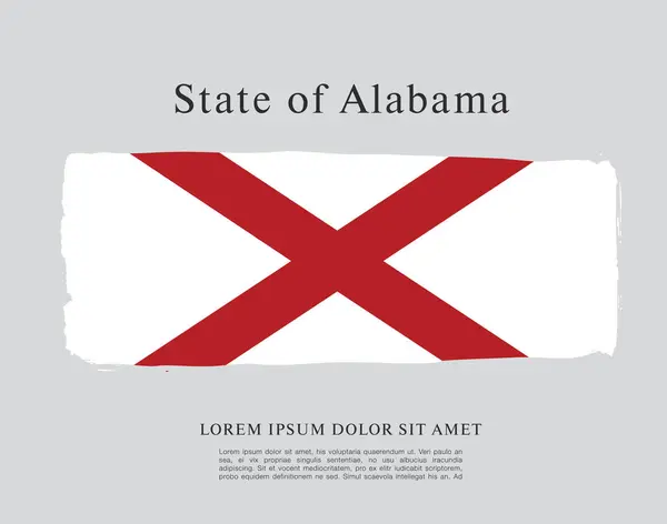 Bendera Negara Bagian Alabama Amerika Serikat Stok Vektor