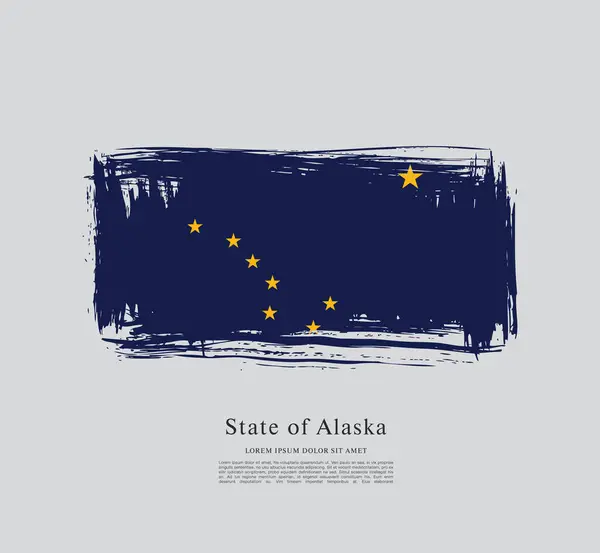 Bandiera Dello Stato Dell Alaska Gli Stati Uniti America Illustrazione Stock