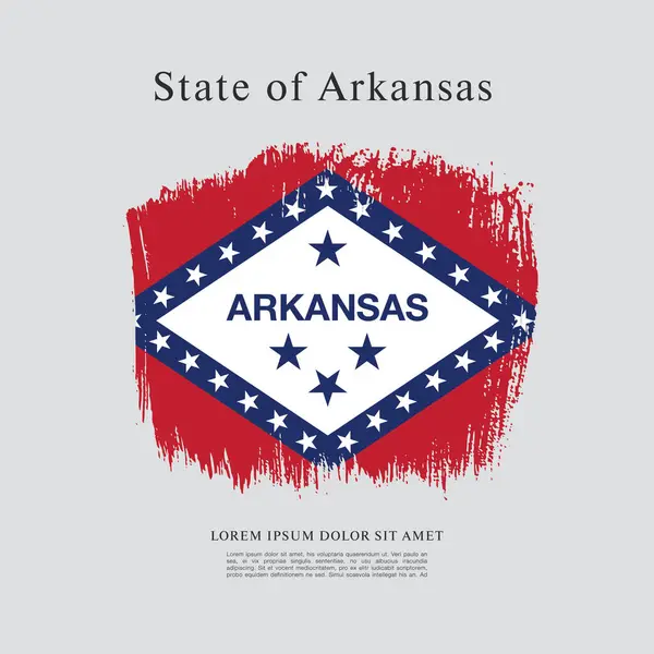 Bendera Negara Bagian Arkansas Amerika Serikat Stok Vektor