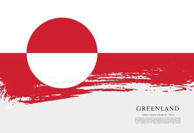 Grönland bayrağı, vektör grafik tasarımı