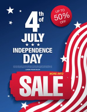 4 Temmuz Bağımsızlık Günü. Vektör illüstrasyonu