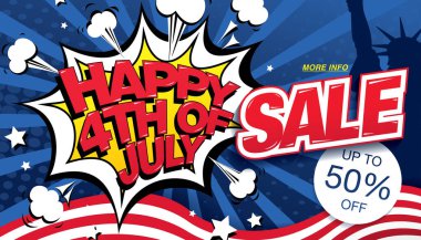 4 Temmuz Bağımsızlık Günü. Vektör illüstrasyonu