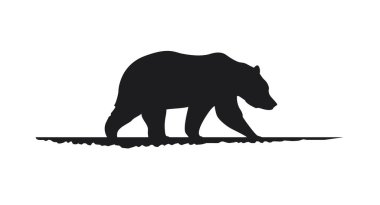 Beyaz arkaplanda soyut siyah ayı logosu çizimi