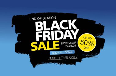 Renk arkaplanındaki Kara Cuma indirimli pankart tasarımı