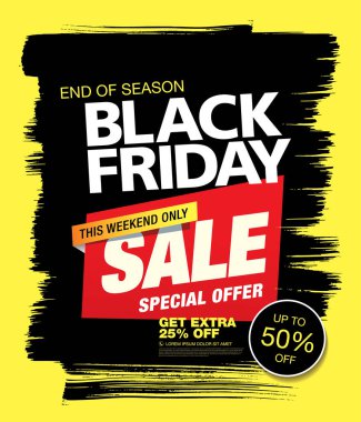 Kara Cuma satışı için tasarlanmış renkli bir arkaplan.