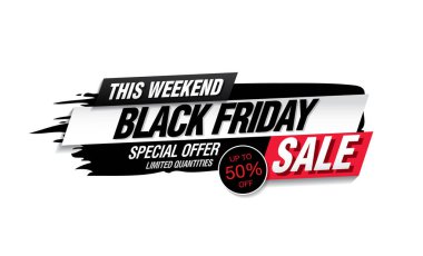 Kara Cuma indirimli pankart tasarımı için renkli arkaplan.