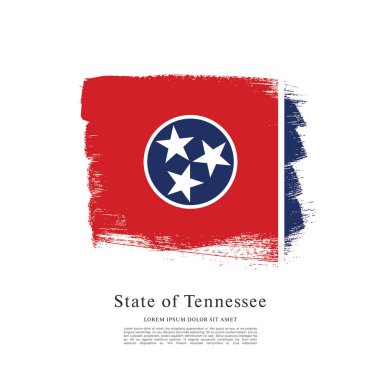 ABD Tennessee Bayrağının fırça darbesi arka planlı soyut vektör illüstrasyon tasarımı