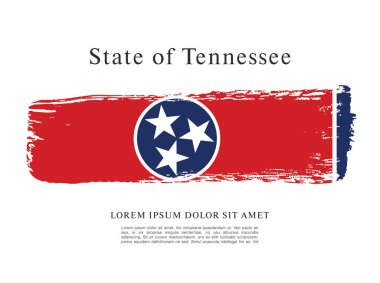 ABD Tennessee Bayrağının fırça darbesi arka planlı vektör çizimi