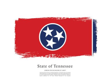 ABD Tennessee Bayrağının fırça darbesi arka planlı vektör çizimi