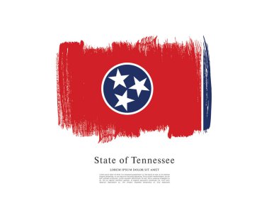ABD Tennessee Bayrağının fırça darbesi arka planlı vektör çizimi