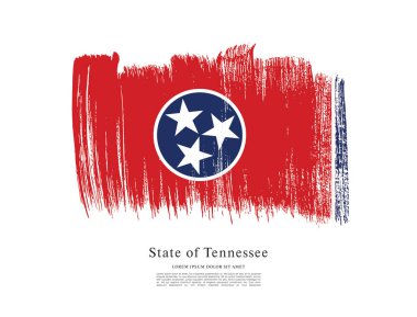 ABD Tennessee Bayrağının fırça darbesi arka planlı vektör çizimi