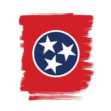 ABD Tennessee Bayrağının fırça darbesi arka planlı vektör çizimi