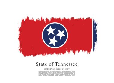ABD Tennessee Bayrağının fırça darbesi arka planlı izole vektör çizimi