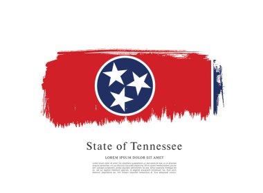 ABD Tennessee Bayrağının fırça darbesi arka planlı izole vektör çizimi