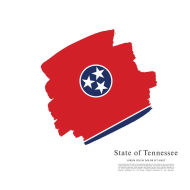 ABD Tennessee Bayrağının fırça darbesi arka planlı izole vektör çizimi