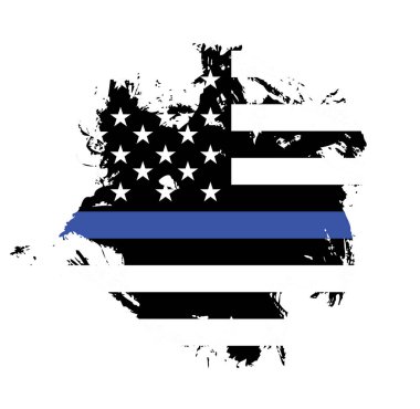 Siyah beyaz ve mavi renklerle soyut Amerikan bayrağı