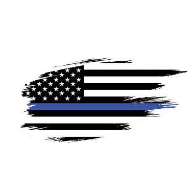 Dalgalı Amerikan bayrağı siyah beyaz ve mavi renklerle