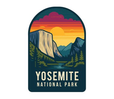 Yosemite ulusal park vektör illüstrasyonu