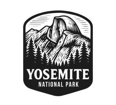Yosemite ulusal park vektör illüstrasyonu