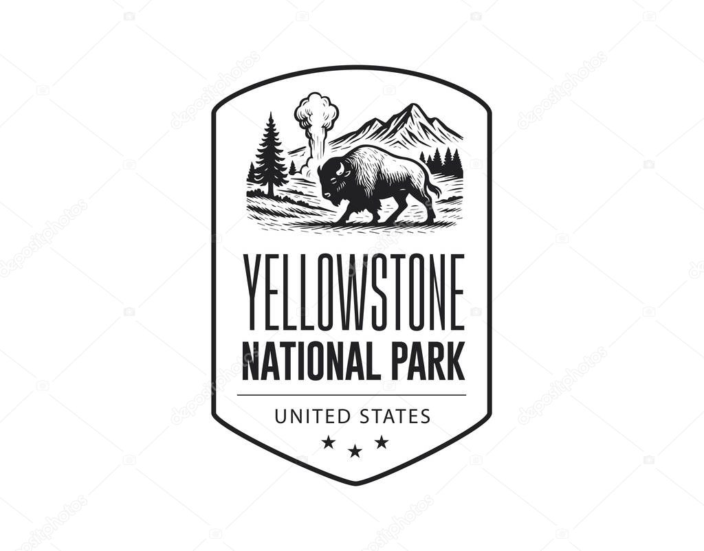 Yellowstone national park vector illustration