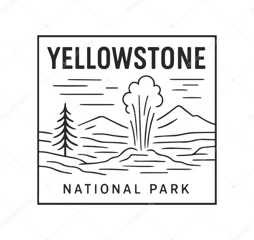 Yellowstone national park vector illustration