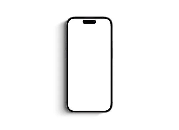 Makieta Smartfon Iphone Pro Max Białym Ekranem Widok Góry Białym — Zdjęcie stockowe