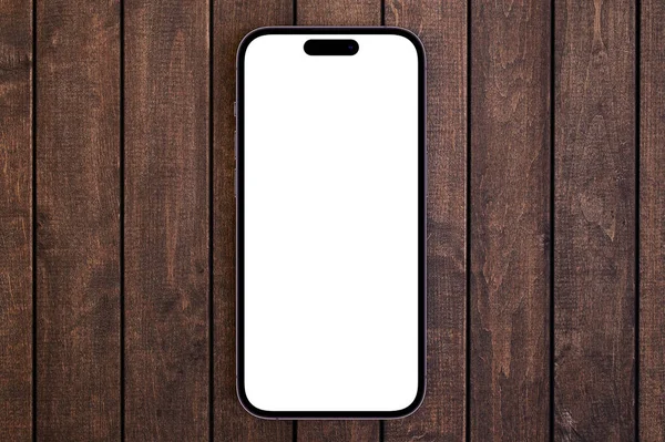 Mockup Smartphone Iphone Pro Max Blank White Screen Top View — Stock Photo, Image