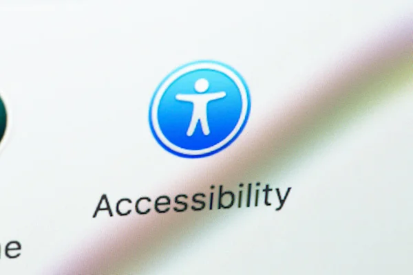 Accessibility Settings Icon Display Macbook Closeup Apple Accessibility Settings Users — Stock Photo, Image