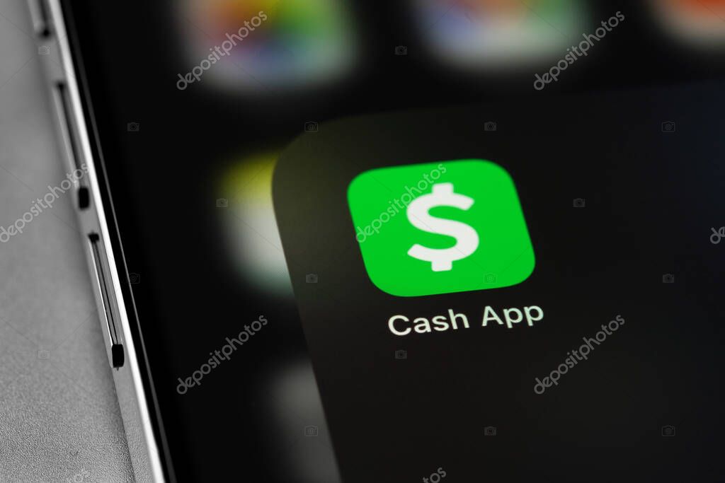 CashApp icon app on the screen smatphone iPhone closeup. Cash App is a mobile payment service developed by Square, Inc. Batumi, Georgia - October 14, 2022