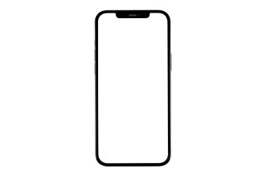 Beyaz arka planı boş, boş ekranlı akıllı telefon iPhone 'u. Apple çok uluslu bir teknoloji şirketidir. Batum, Gürcistan - 11 Nisan 2023
