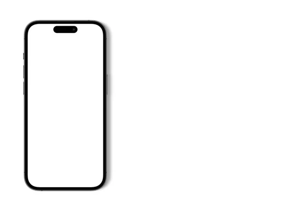 Iphone Smartphone Mockup Com Tela Branca Branco Lado Esquerdo Com — Fotografia de Stock