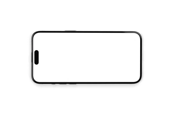 Horizontale Smartphone Attrappe Iphone Pro Max Mit Weißem Bildschirm Leeres — Stockfoto