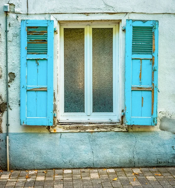 stock image Open old window, Concept of old windows, details of old windows