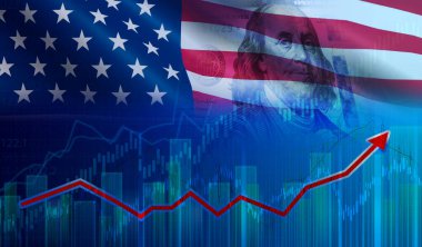 Finans grafiğinde ABD ekonomisinin büyümesi. ABD ekonomisinin düzelme grafiği