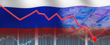 Ekonomik grafikteki Rus finansal krizi, ekonomik çöküş. Rus ekonomisinin finansal çöküşü mali grafiğe yansıdı