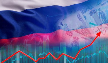 Rusya 'nın finansal büyüme konsepti, ekonomik düzelme. Finansal grafikte Rus ekonomisinin büyümesi