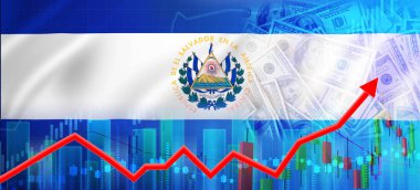 El Salvador 'un finansal büyümesi, ekonomik iyileşme kavramı. El Salvador ekonomisinin finansal grafikteki büyümesi