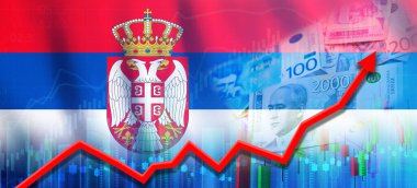 Sırbistan 'ın mali büyüme konsepti, ekonomik düzelme. Sırbistan ekonomik büyümesi mali grafikte
