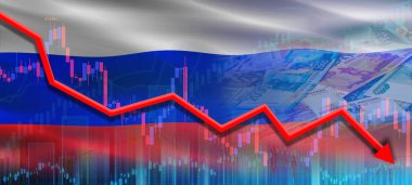 Piyasa grafiğinde Rusya ekonomisinin finansal çöküşü. Rusya 'da ekonomik kriz, ekonomik çöküş