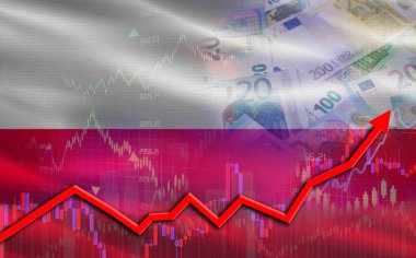 Polonya 'nın ekonomik büyümesi finansal grafikte. Polonya 'nın pazar grafiğindeki mali büyümesi