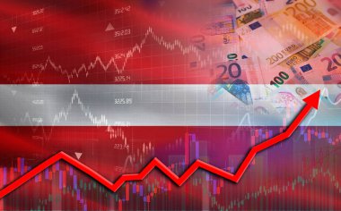 Letonya ekonomik büyümesi finansal grafikte. Letonya 'nın pazar grafiğinde mali büyüme