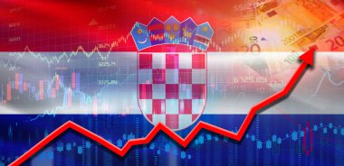 Pazar grafiğinde Hırvatistan 'ın mali büyümesi. Hırvatistan 'ın mali grafiğinde ekonomik büyüme