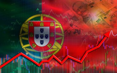 Portekiz ekonomik büyümesi finansal grafikte. Portekiz piyasa grafiğinde mali büyüme
