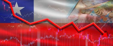 Ekonomik grafikteki Şili finansal krizi. Şili 'nin ekonomik piyasadaki finansal çöküşü